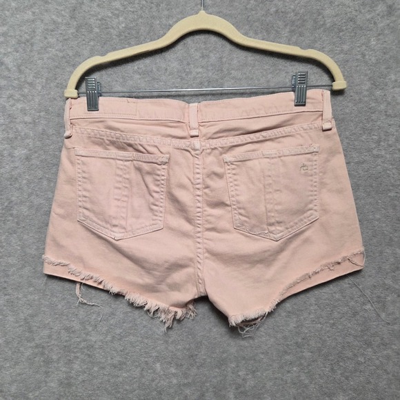 Rag & Bone JEAN Womens Size 29 Blush Pink Cut Off Denim Shorts Raw Hem Fits 30 - Picture 2 of 8